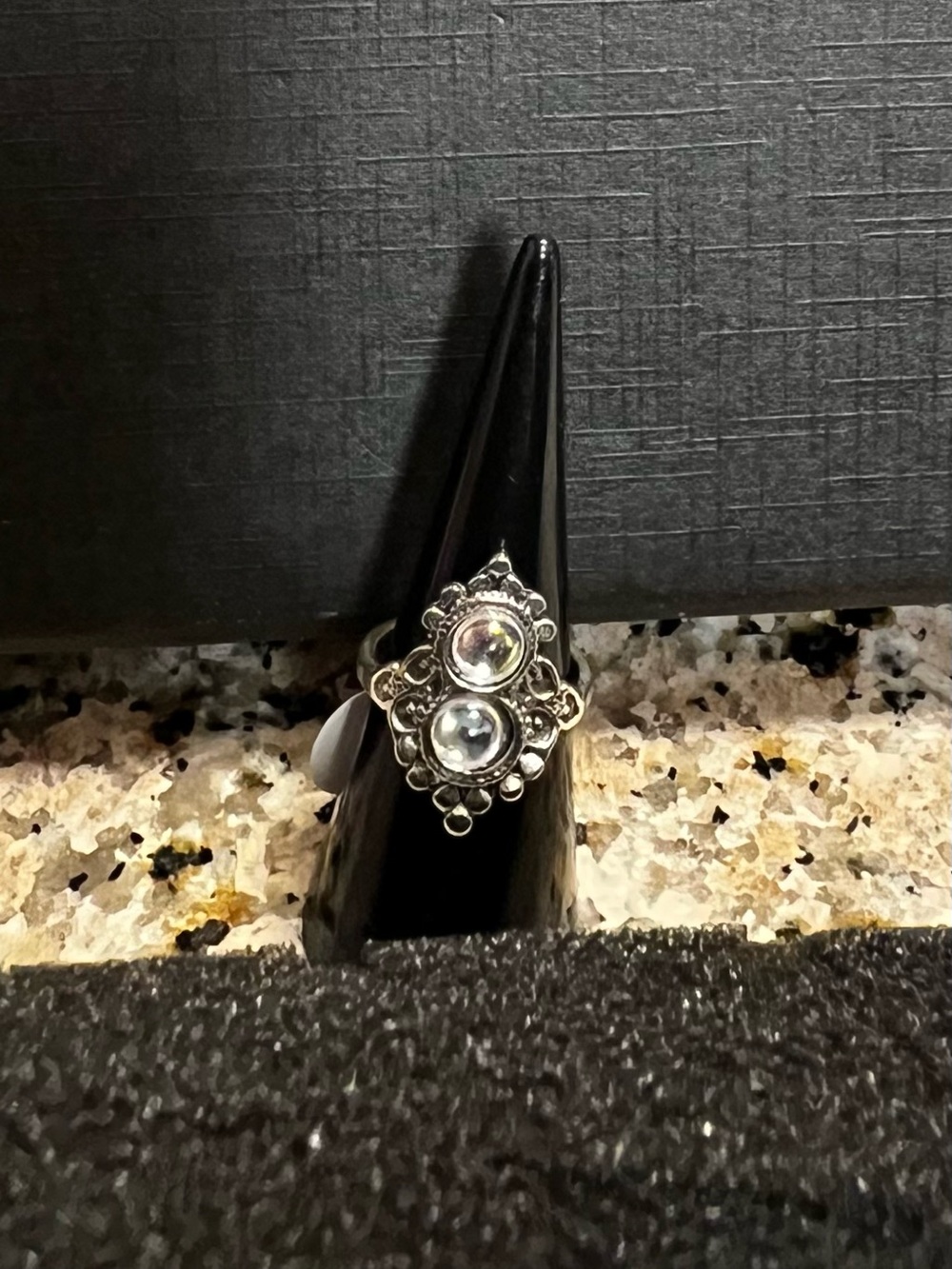 Silver Clear Stone Statement Ring - Clear